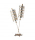 Nettle Luxe 2 Light Table Lamp Cream Silver Leaf E27