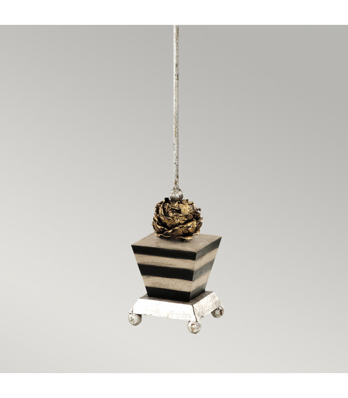 Peony 1 Light Table Lamp Black Taupe E27-4