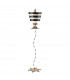 South Beach 1 Light Floor Lamp Black Gold E27-1