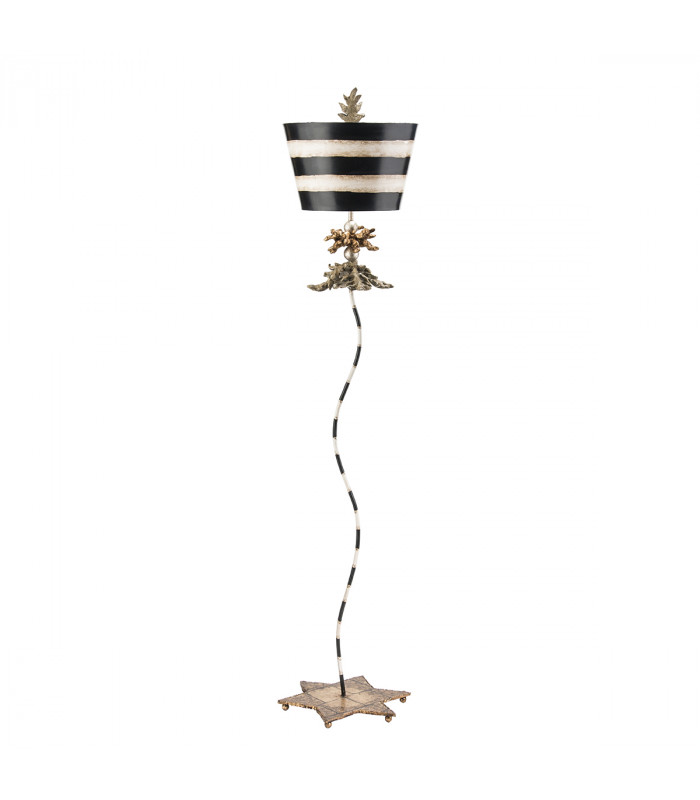 South Beach 1 Light Floor Lamp Black Gold E27-1