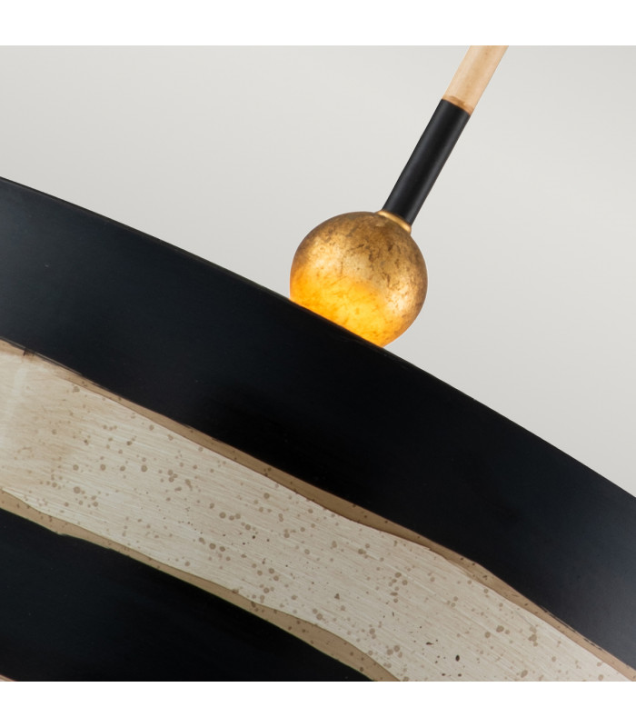 South Beach 1 Light Ceiling Pendant Black Cream E27-4