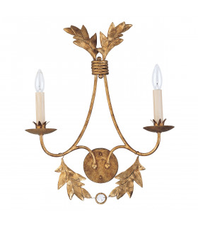 Sweet Olive 2 Light Indoor Candle Wall Light Gold E14-1