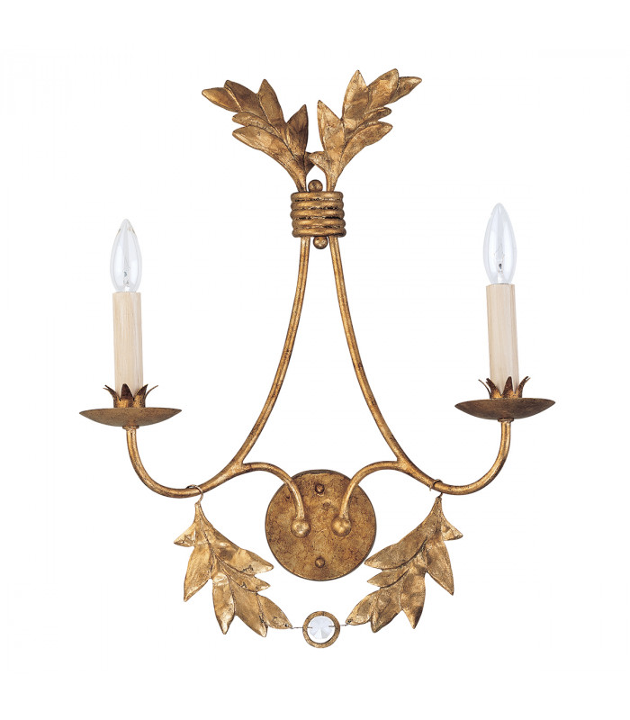 Sweet Olive 2 Light Indoor Candle Wall Light Gold E14-1