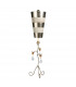 Tivoli 1 Light Table Lamp Silver Cream E27