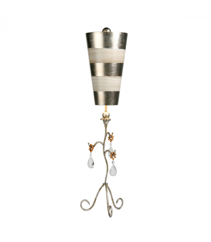 Tivoli 1 Light Table Lamp Silver Cream E27