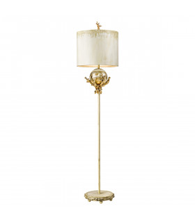 Trellis 1 Light Floor Lamp Putty Silver Leaf E27-1
