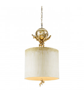 Trellis 1 Light Ceiling Pendant Putty Silver Leaf E27-1