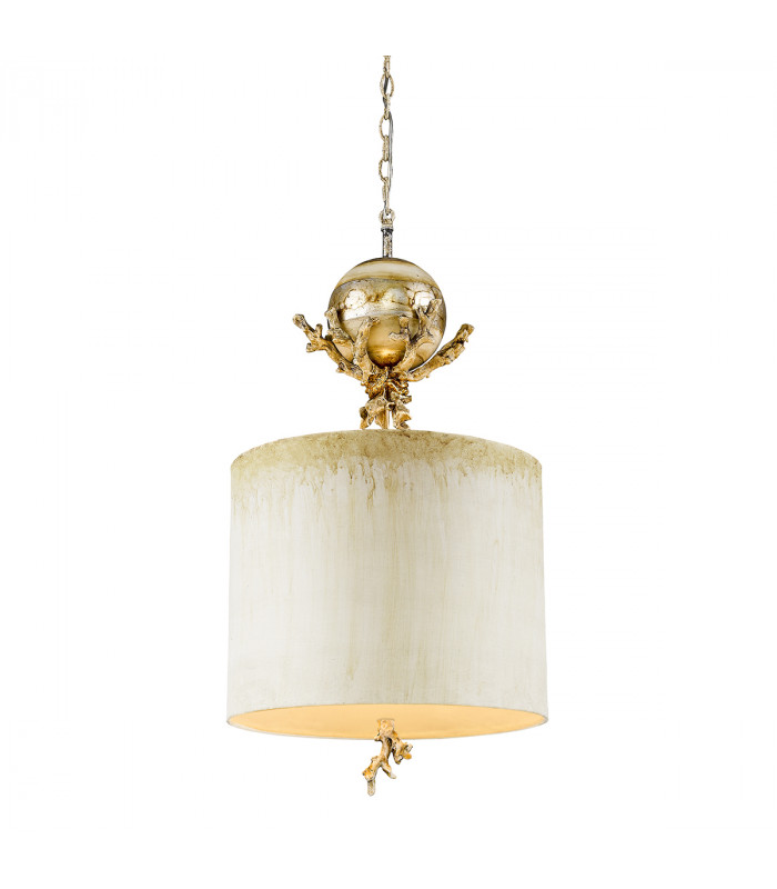 Trellis 1 Light Ceiling Pendant Putty Silver Leaf E27-1