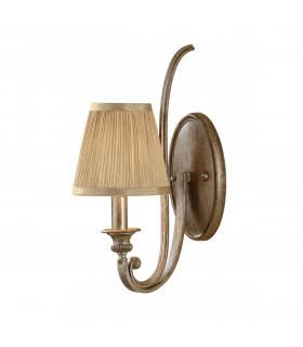 Abbey 1 Light Indoor Candle Wall Light Silver Sand with Shade E14-1