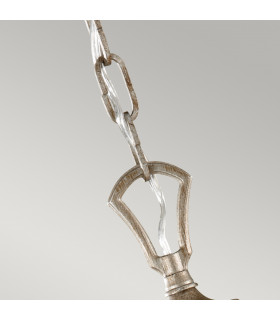 Abbey Multi Arm Chandelier 3 Light Silver Sand Finish E14-2