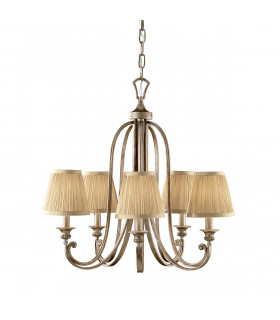 Abbey 5 Light Multi Arm Chandelier Silver Sand Finish E14-1