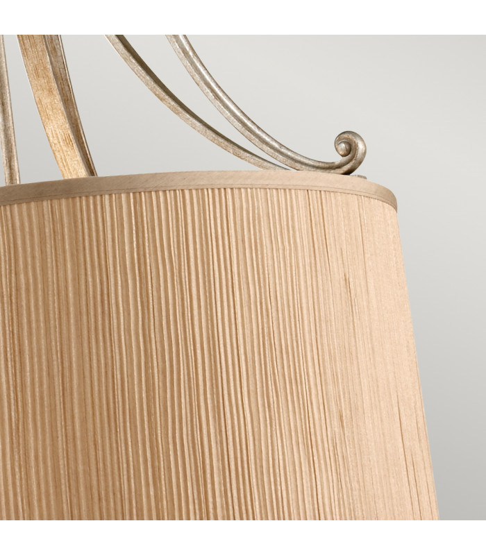 Abbey 3 Light Cylindrical Ceiling Pendant Silver Sand with Shade E27-4
