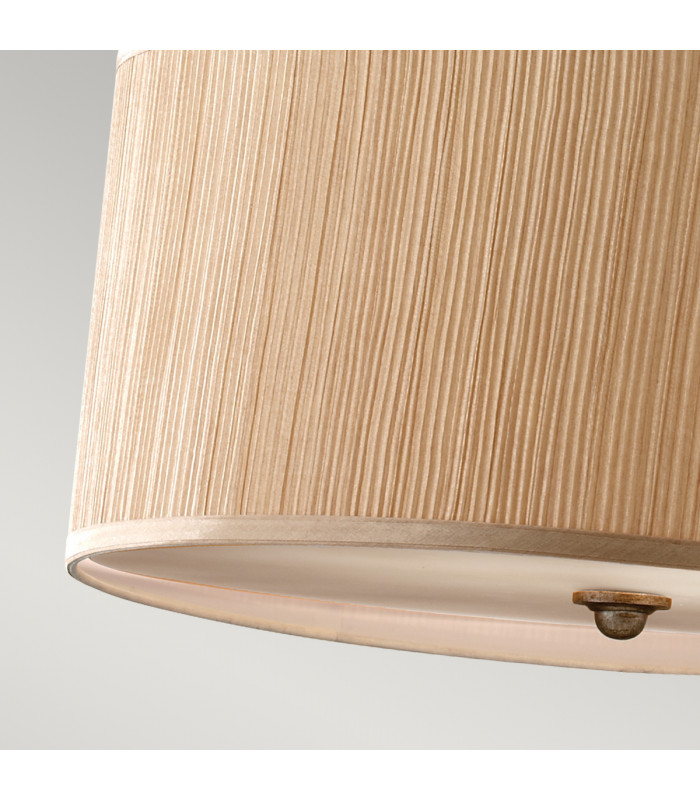 Abbey 3 Light Cylindrical Ceiling Pendant Silver Sand with Shade E27-5