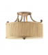 Abbey 3 Light Semi Flush Ceiling Light Silver Sand with Shade E27-1