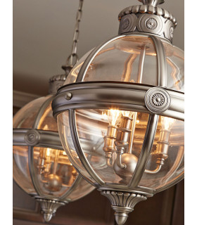 Adams 3 Light Ceiling Chandelier Pendant Light Antique Nickel E14-2