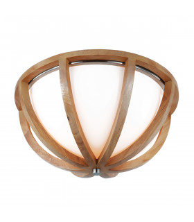 Allier Flush Mount Light Wood Brushed Steel E27-1