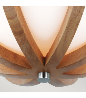 Allier Flush Mount Light Wood Brushed Steel E27-2