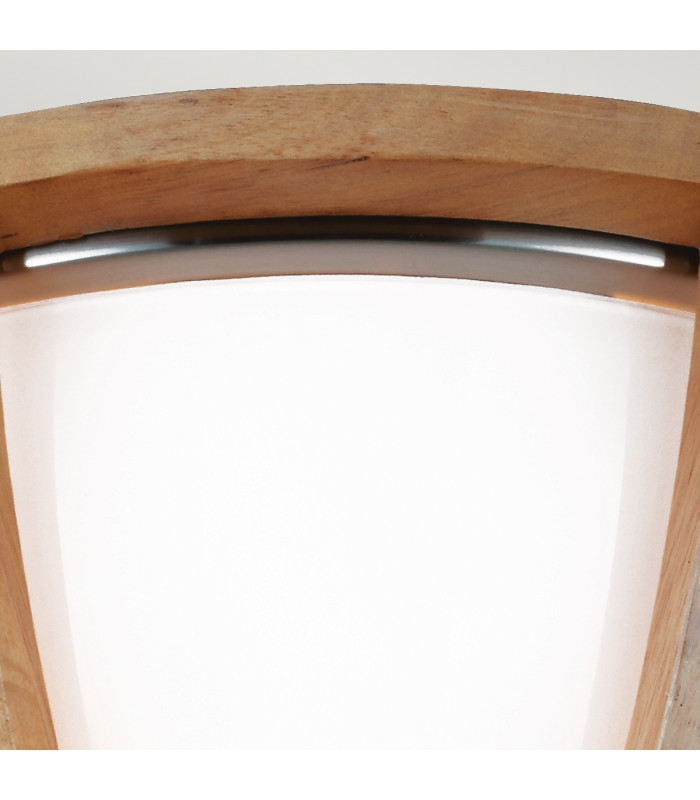 Allier Flush Mount Light Wood Brushed Steel E27-4