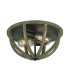 Allier 2 Light Ceiling Flush Light Dark Wood Antique Iron E27-1