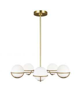 Apollo 5 Light Globe Pendant Burnished Brass G9-1