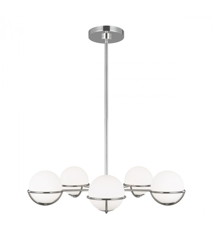 Apollo 5 Light Globe Pendant Polished Nickel G9-1