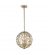 Arabesque 3 Light Ceiling Chandelier Pendant Light Silver Leaf E14-1