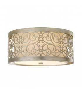 Arabesque 2 Light Flush Ceiling Light Silver Leaf E27-1