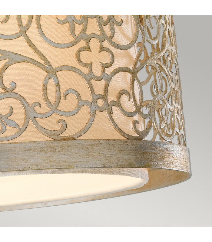 Arabesque 2 Light Flush Ceiling Light Silver Leaf E27-3
