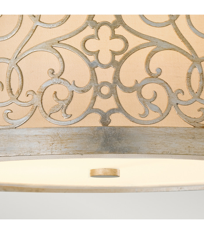 Arabesque 2 Light Flush Ceiling Light Silver Leaf E27-4