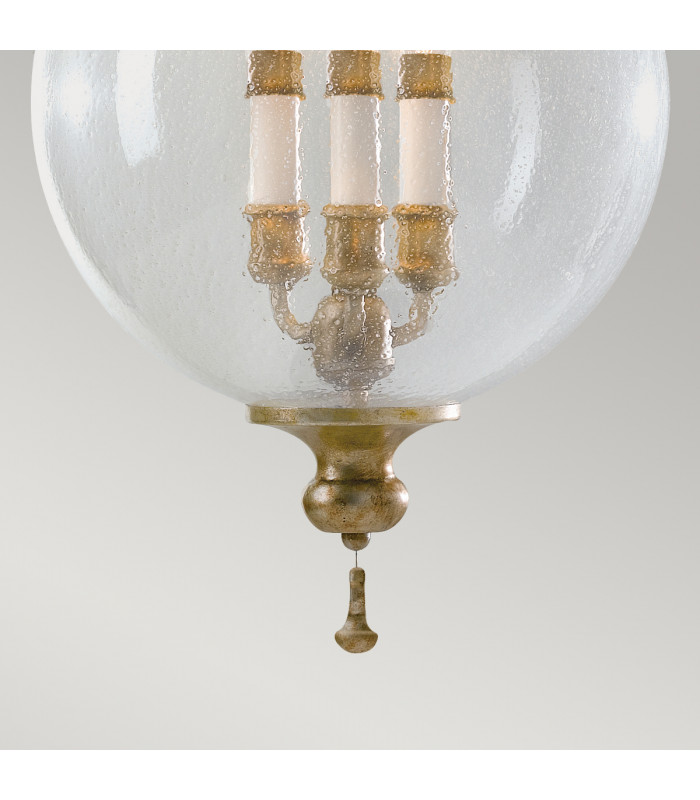 Argento 3 Light Ceiling Pendant Oxidized Silver Leaf E14-4