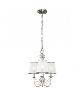 Aveline Multi Arm Chandelier 3 Light Brushed Steel Finish E14