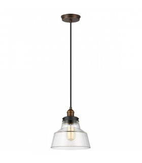 Baskin 1 Light Dome Ceiling Pendant Brass Dark Zinc E27-1