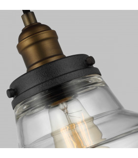 Baskin 1 Light Dome Ceiling Pendant Brass Dark Zinc E27-3