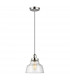 Baskin 1 Light Dome Ceiling Pendant Polished Nickel E27-1