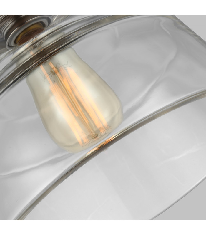 Baskin 1 Light Dome Ceiling Pendant Polished Nickel E27-4