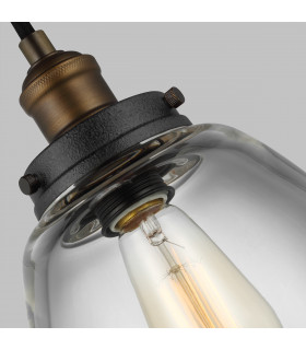 Baskin 1 Light Dome Ceiling Pendant Brass Dark Zinc E27-3