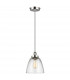 Baskin 1 Light Dome Ceiling Pendant Polished Nickel E27-1