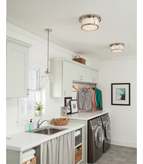 Baskin 1 Light Dome Ceiling Pendant Polished Nickel E27-3