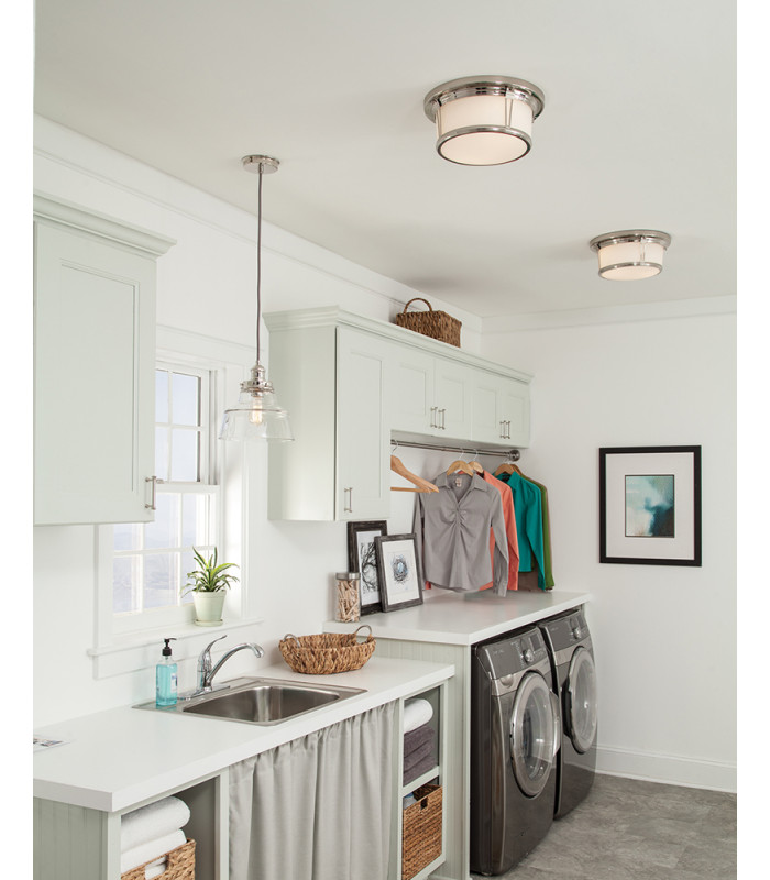 Baskin 1 Light Dome Ceiling Pendant Polished Nickel E27-3