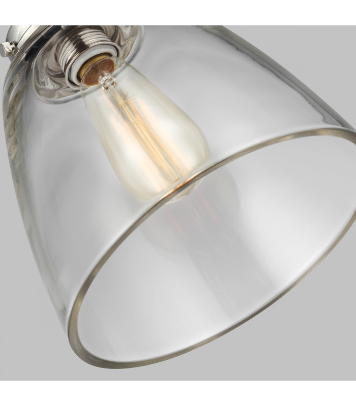 Baskin 1 Light Dome Ceiling Pendant Polished Nickel E27-4