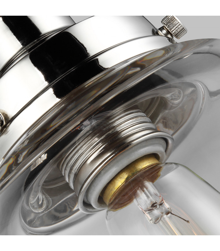 Baskin 1 Light Dome Ceiling Pendant Polished Nickel E27-5