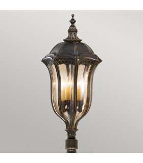 Baton Rouge 4 Light Outdoor Lamp Post Walnut IP44 E14-2