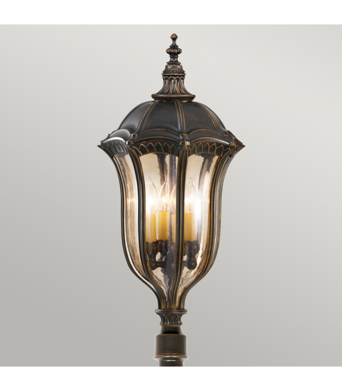 Baton Rouge 4 Light Outdoor Lamp Post Walnut IP44 E14-2