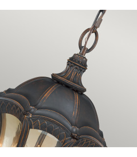 Baton Rouge 4 Light Outdoor Ceiling Chain Lantern Walnut IP44 E14-2