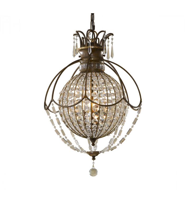 Bellini 3 Light Ceiling Chandelier Pendant Light British Bronze Oxidized Bronze E14-1