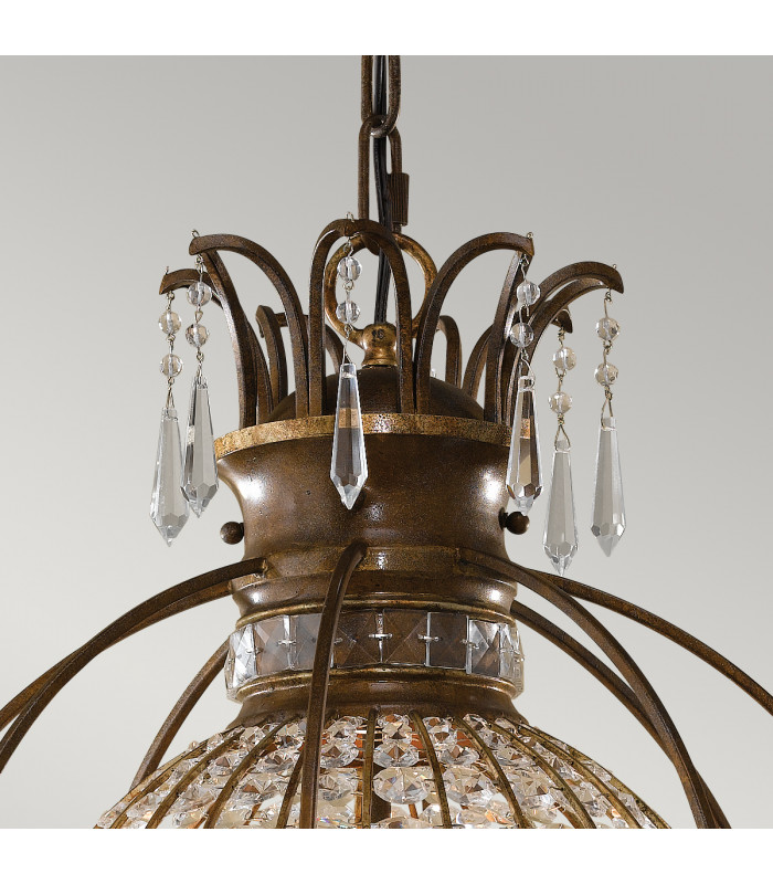 Bellini 3 Light Ceiling Chandelier Pendant Light British Bronze Oxidized Bronze E14-2