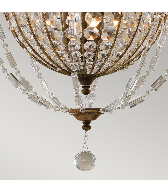 Bellini 3 Light Ceiling Chandelier Pendant Light British Bronze Oxidized Bronze E14-4
