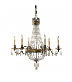 Bellini 6 Light Chandelier British Bronze Finish E14-1
