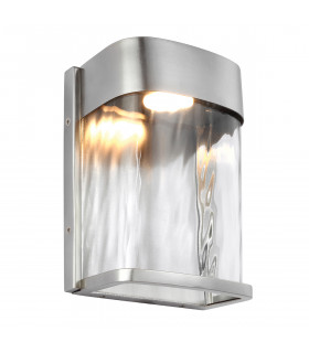 Bennie LED 1 Light Outdoor Small Wall Light Painted Brushed Steel IP44