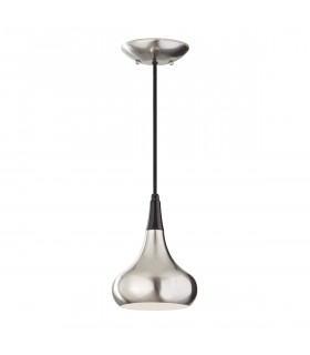 Beso 1 Light Dome Ceiling Pendant Brushed Steel E27-1